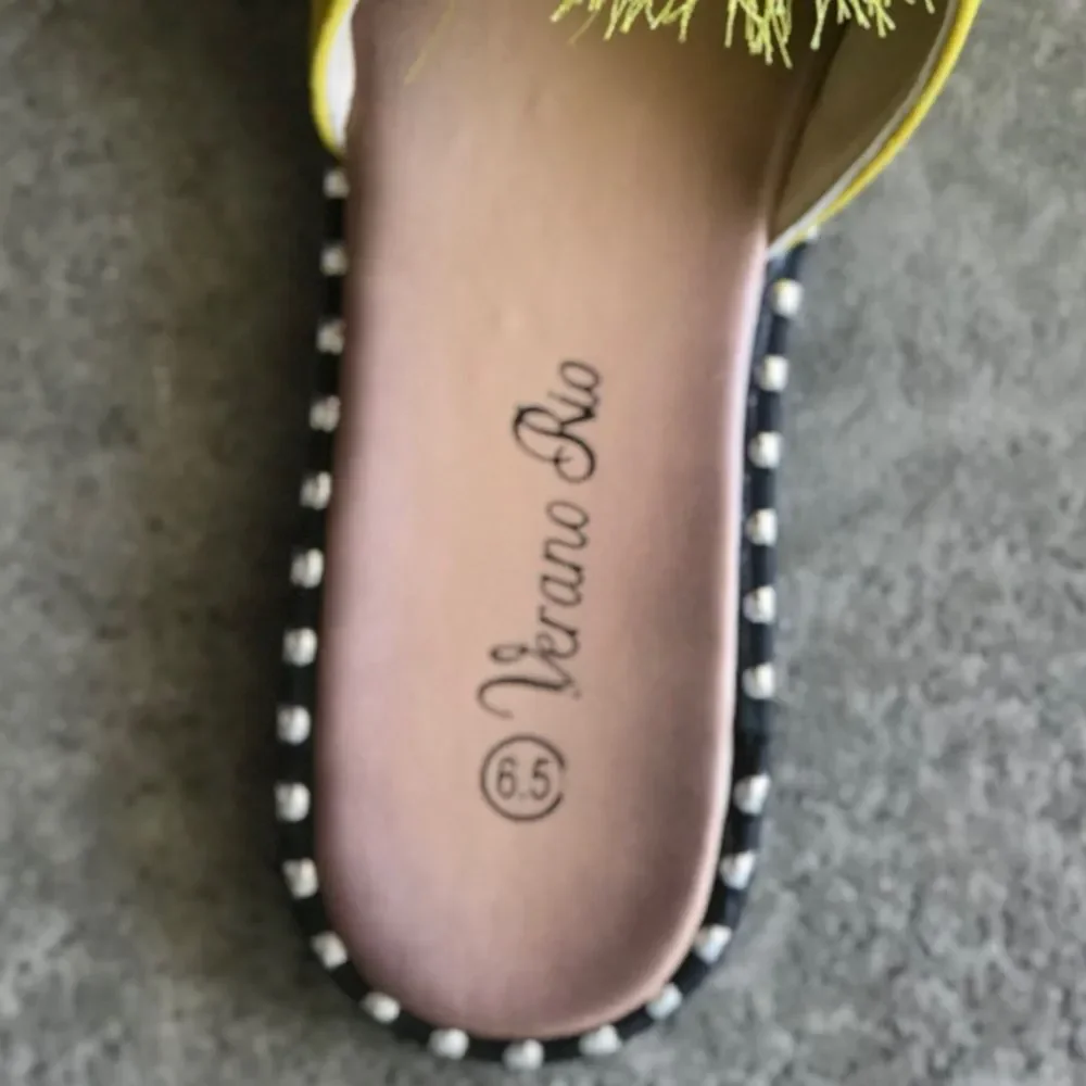 BACK IN STOCK Yellow Poof Slip-On Mule‎ Sandals